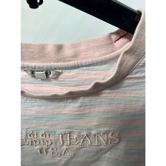 Guess x A$AP Rocky Striped Pastel Crop Top - Pink/Blue - Size M - Picture 4 of 7